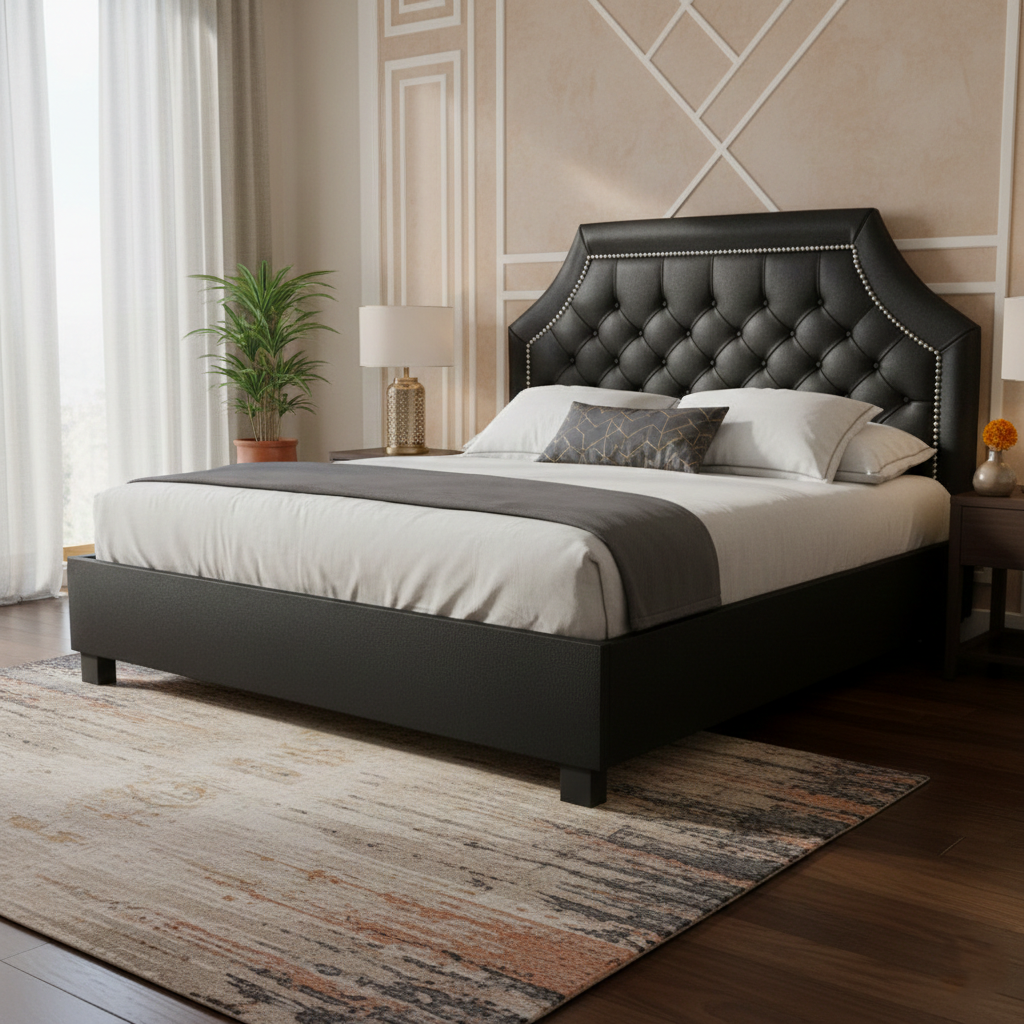 Royal High Queen size Bed-Black